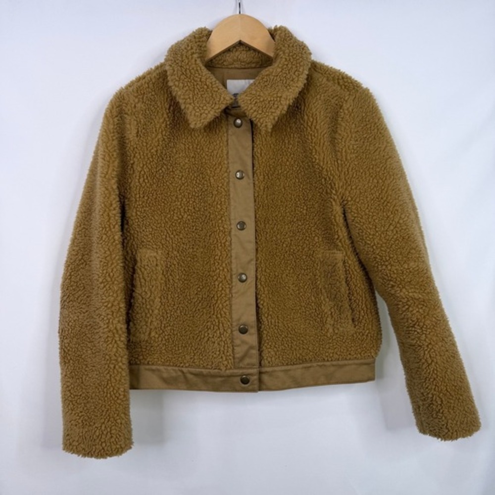 Madewell Sherpa Portland Boxy Crop Jacket Womens Size S - Picture 8 of 9